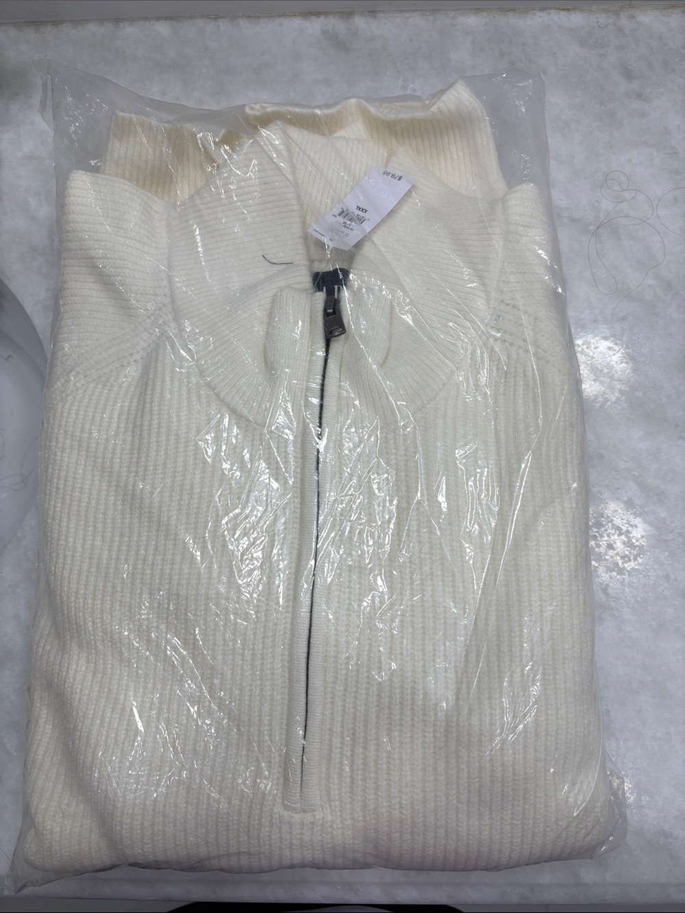 GAP Cream Half-Zip Ribbed Sweater